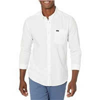 RVCA Men's Slim FIT Long Sleeve Oxford Stretch Woven Button UP Shirt